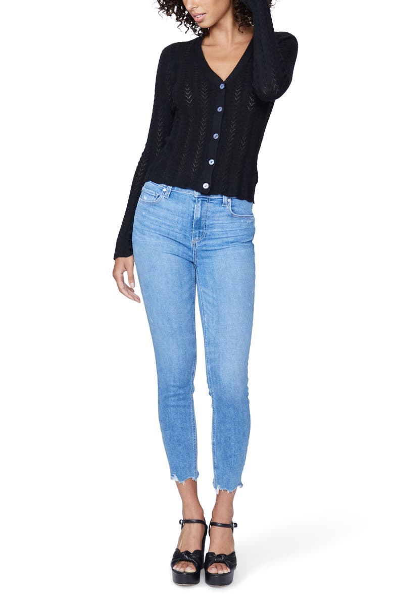 PAIGE Hoxton Wavy Frayed Crop Skinny Jeans, Alternate, color, Bliss Dist W/ Ragged Fray Hem