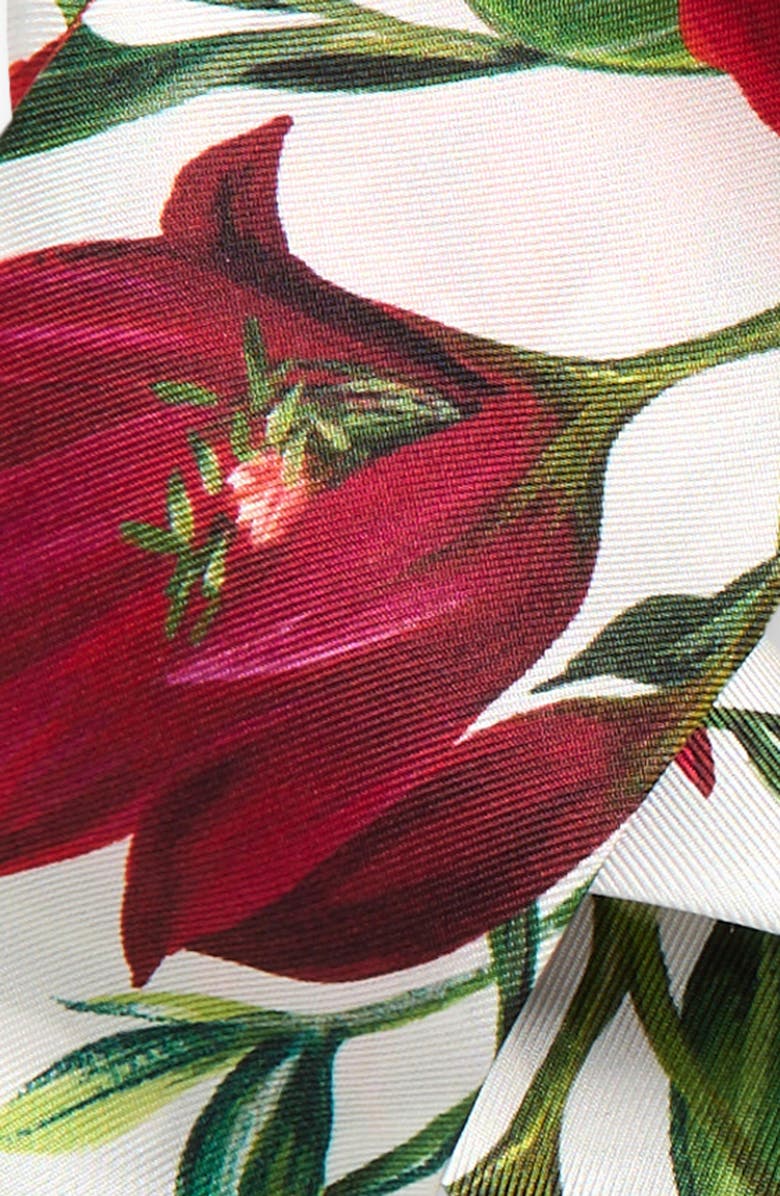 Dolce&Gabbana Floral Silk Twill Skinny Scarf, Alternate, color, Ha5qx Fiori Fdo Bco Nat