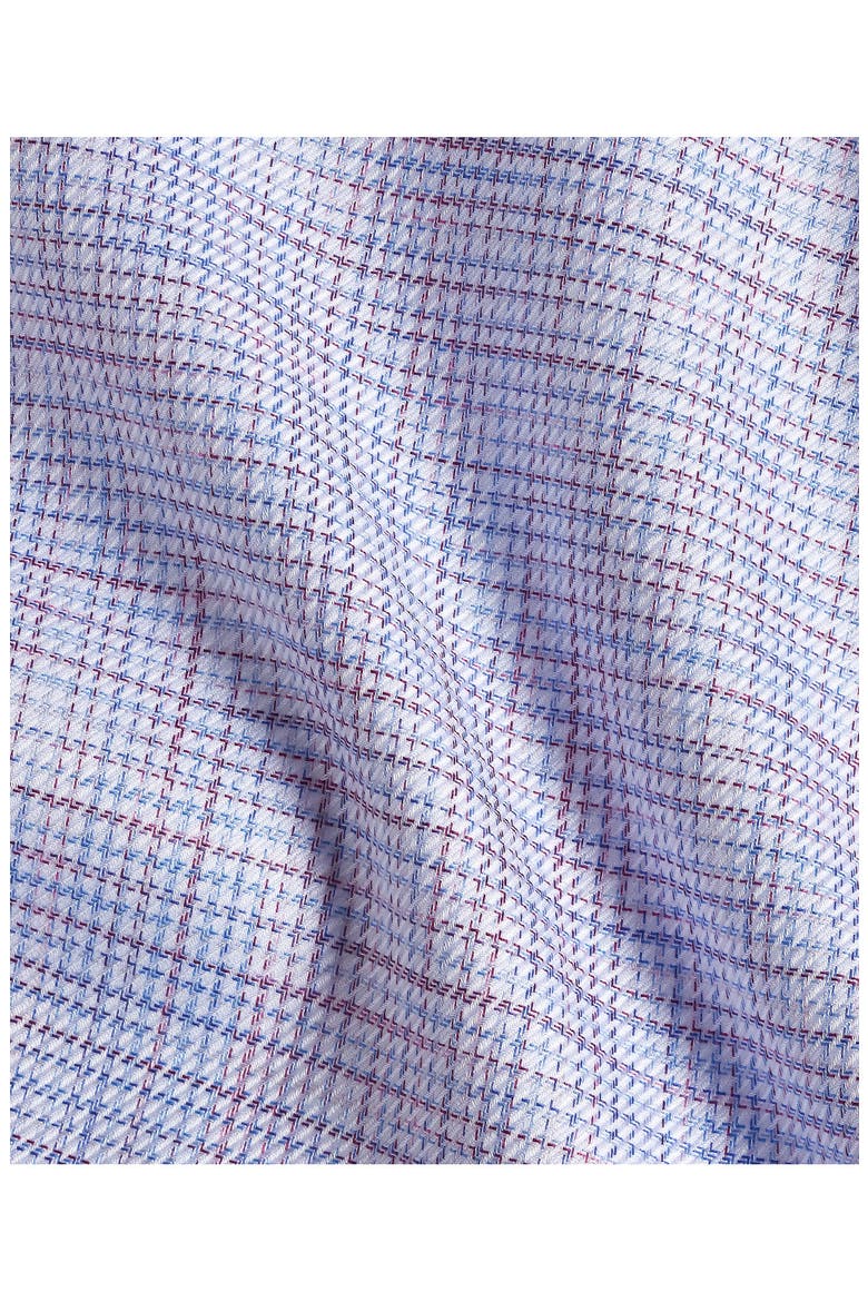 Trim Fit Check Cotton Dress Shirt, Alternate, color, BLUE/ MERLOT