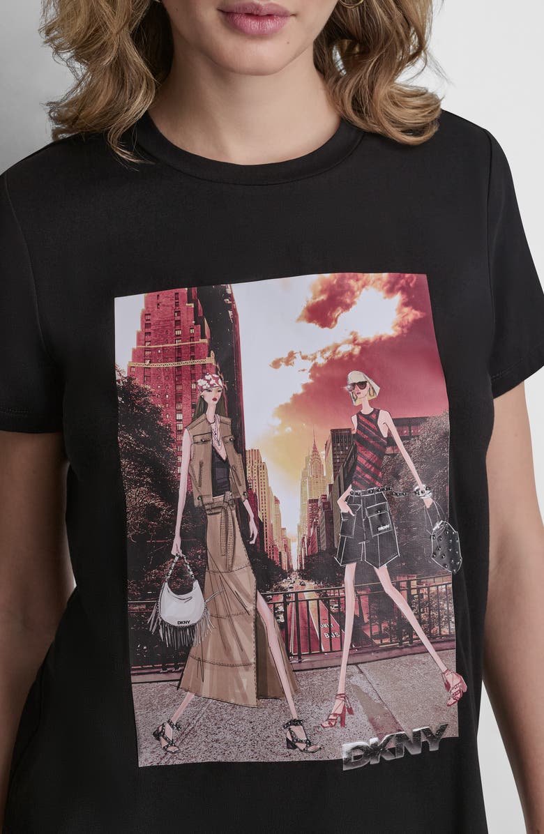 DKNY Manhattan Henge Conversation Cotton Blend Graphic T-Shirt, Alternate, color, 