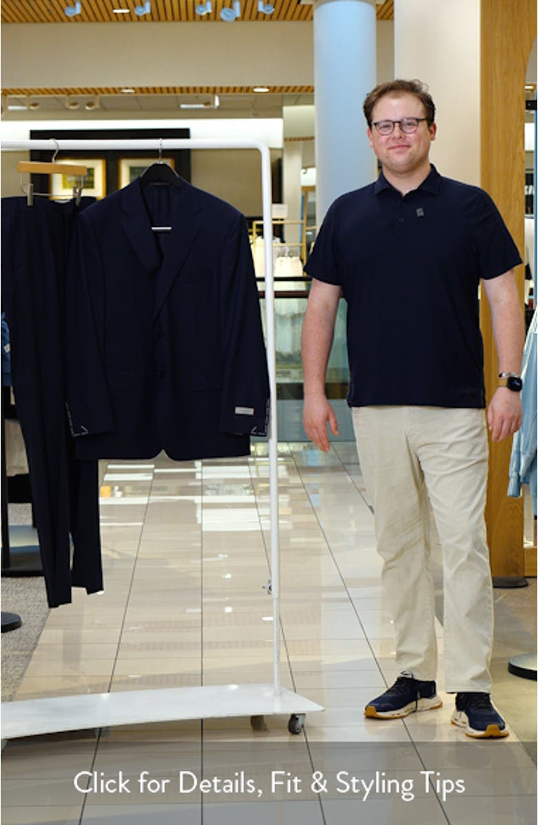 Siena Regular Fit Navy Slub Wool Suit, sales video thumbnail