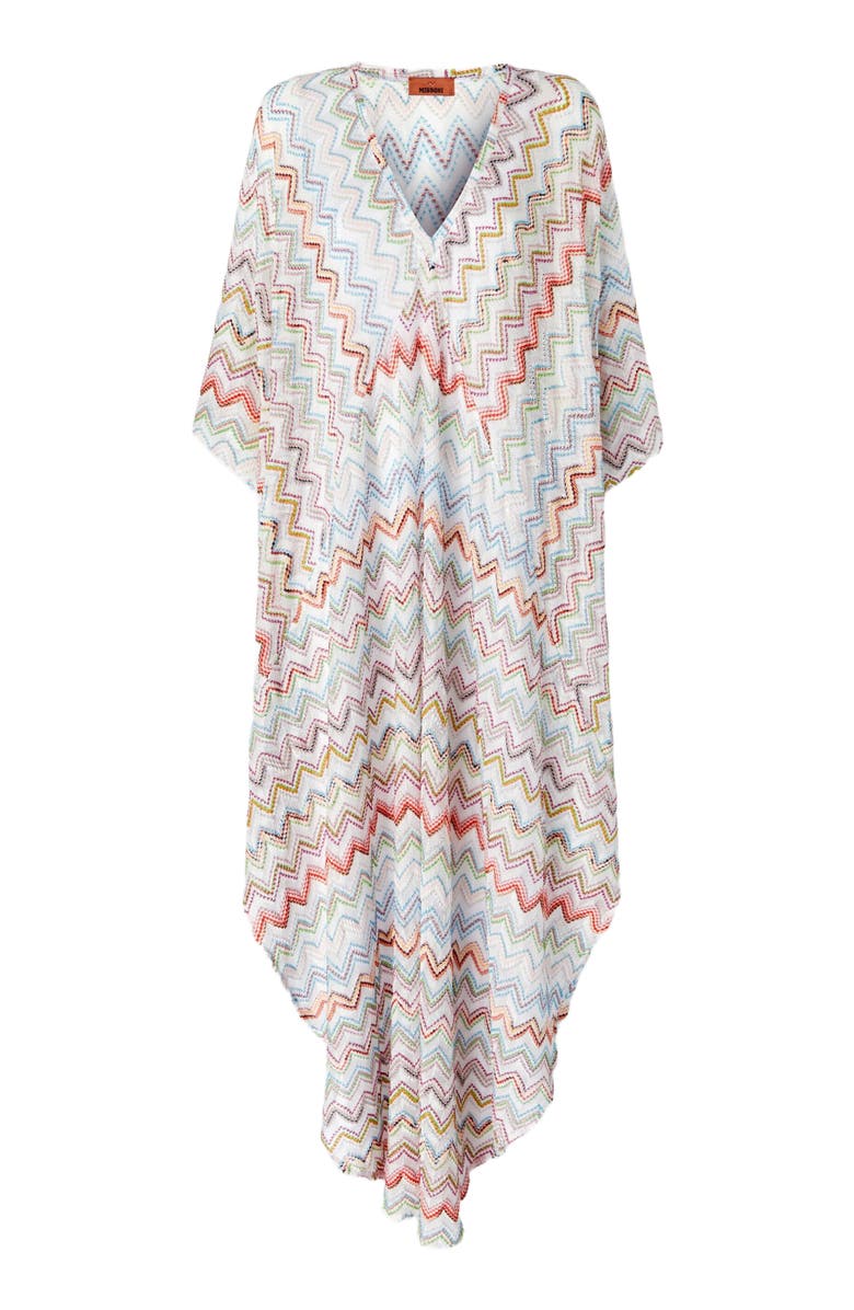 Missoni Long Kaftan With 3d Zig Zag Lamé And Batwing Sleeves, Alternate, color, Multicoloured