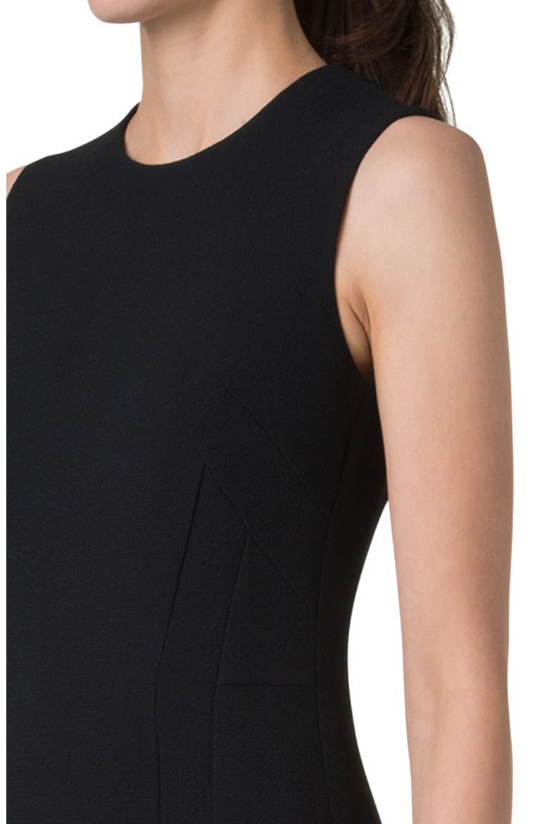 Wool Crepe Sheath Dress, Alternate, color, BLACK