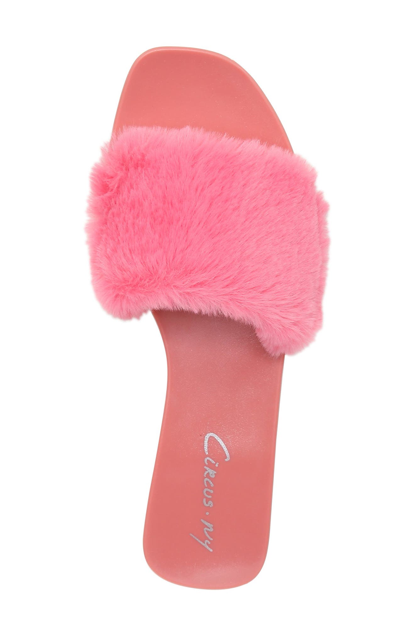Circus by Sam Edelman Everette Faux Fur Slide Sandal, Alternate, color, PINK CONFETTI
