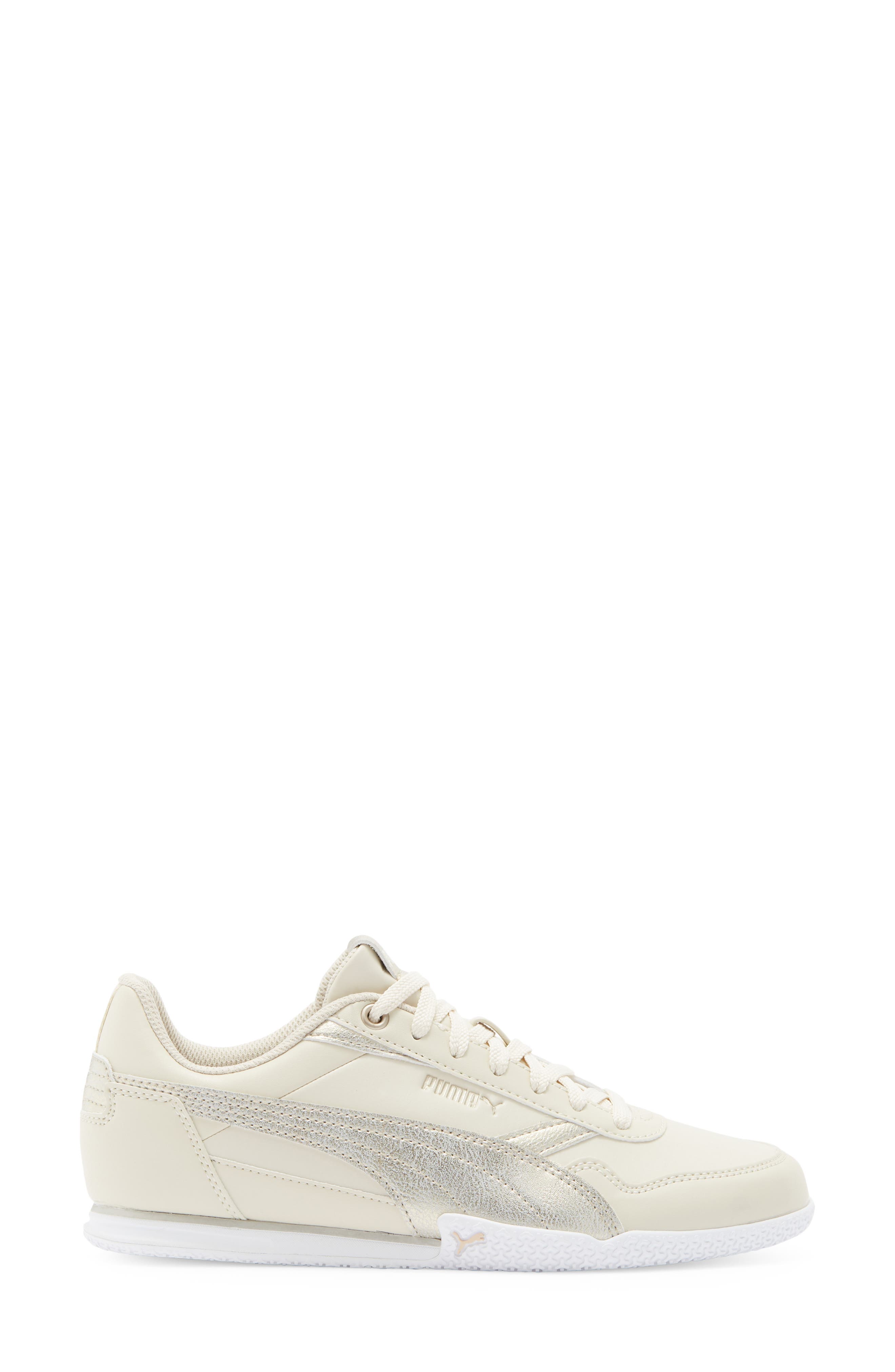 PUMA Bella Donna Metallic Whisper Sneaker, Alternate, color, Alpine Snow/ Puma Gold