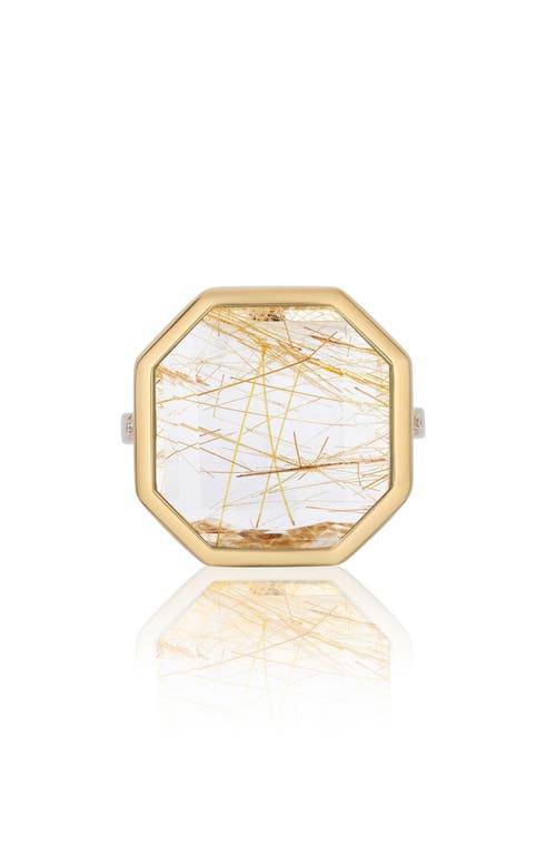 Goshwara Gossip Octagon Cut Stone & Pavé Diamond Ring In Transparent