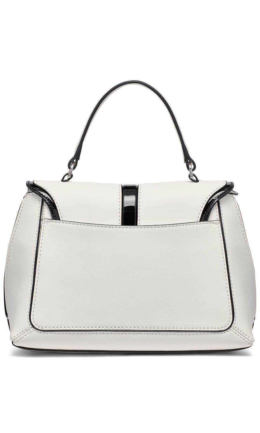 KARL LAGERFELD PARIS Mercerie Satchel, Alternate, color, White/Black 1