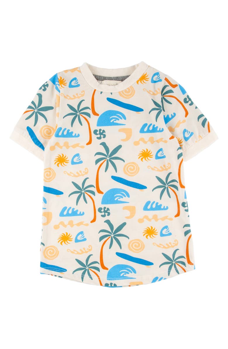 Miki Miette Kids' Christopher Tropical Print Cotton T-Shirt, Main, color, 