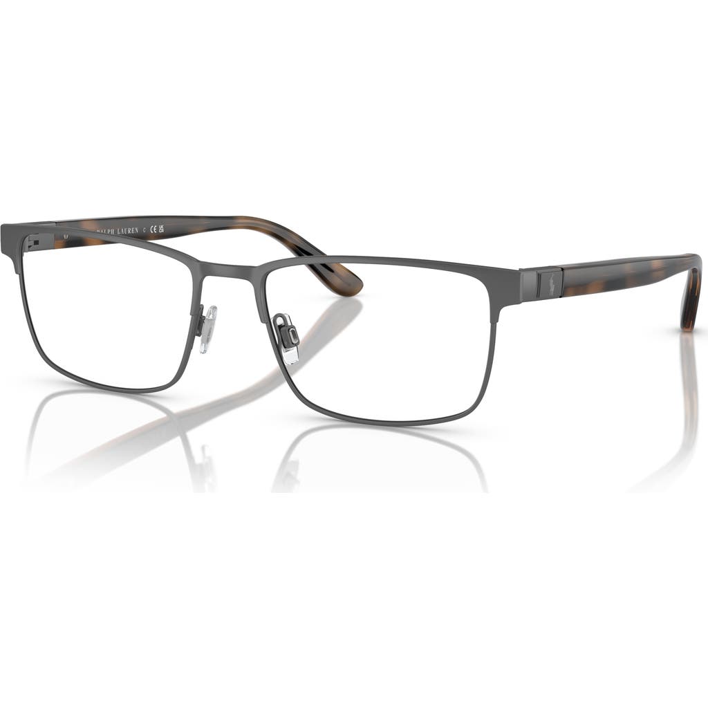 Polo Ralph Lauren 56mm Rectangle Optical Glasses In Black