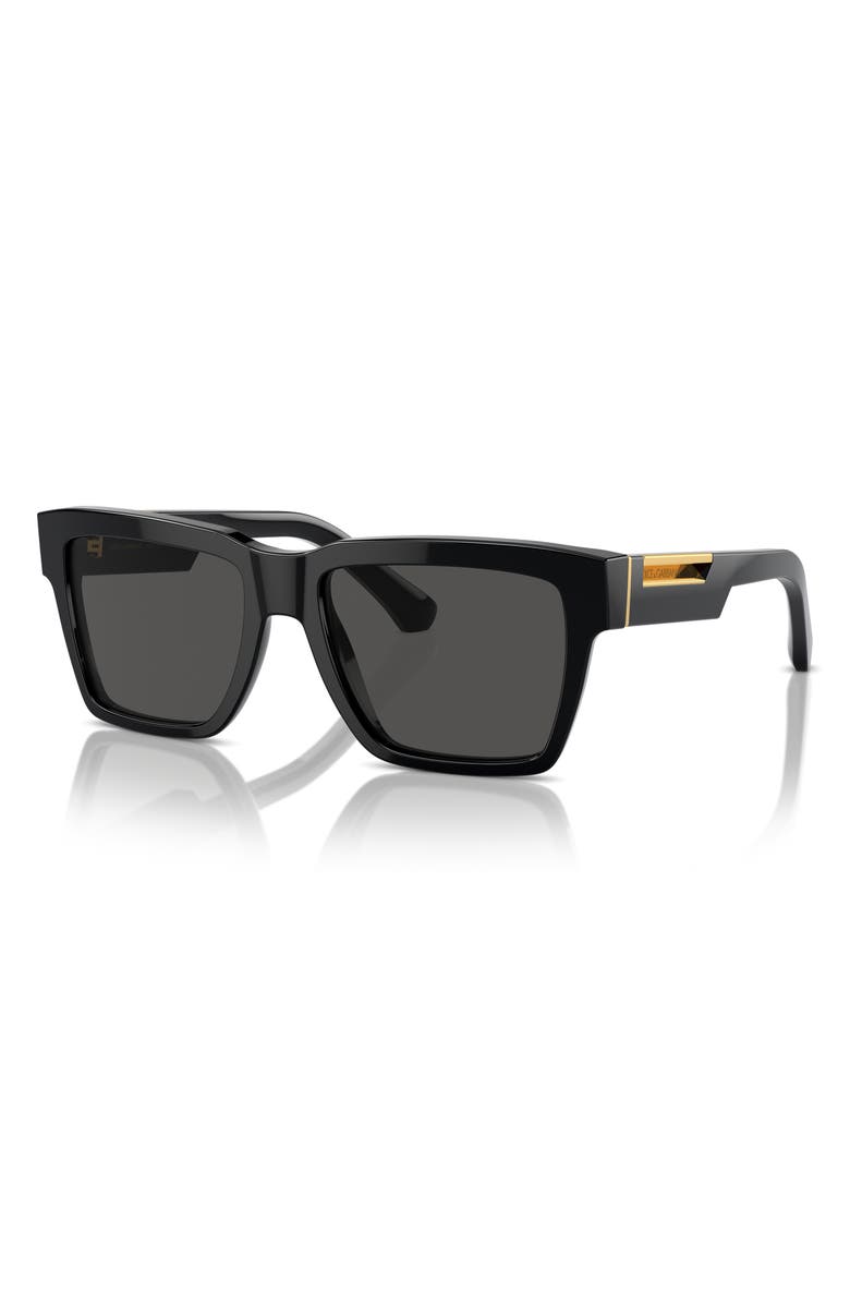 Dolce&Gabbana 55mm Pilot Sunglasses, Alternate, color, Black