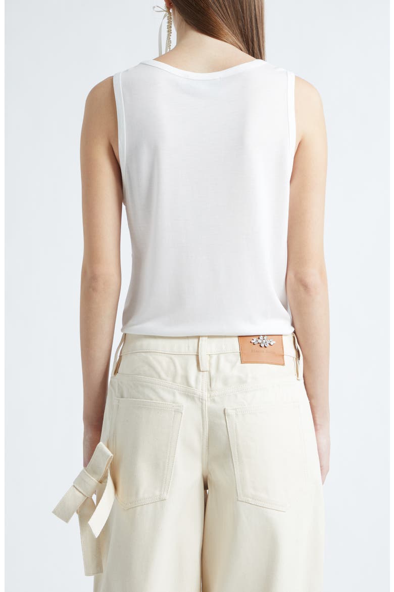 Gathered Bust Bow Tank, Alternate, color, IVORY/ IVORY