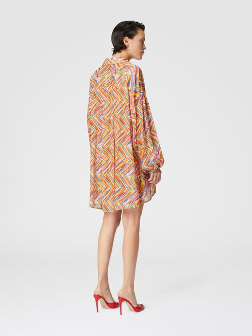 Missoni Oversized Shirt In Printed Cotton And Silk Blend In Multicoloured