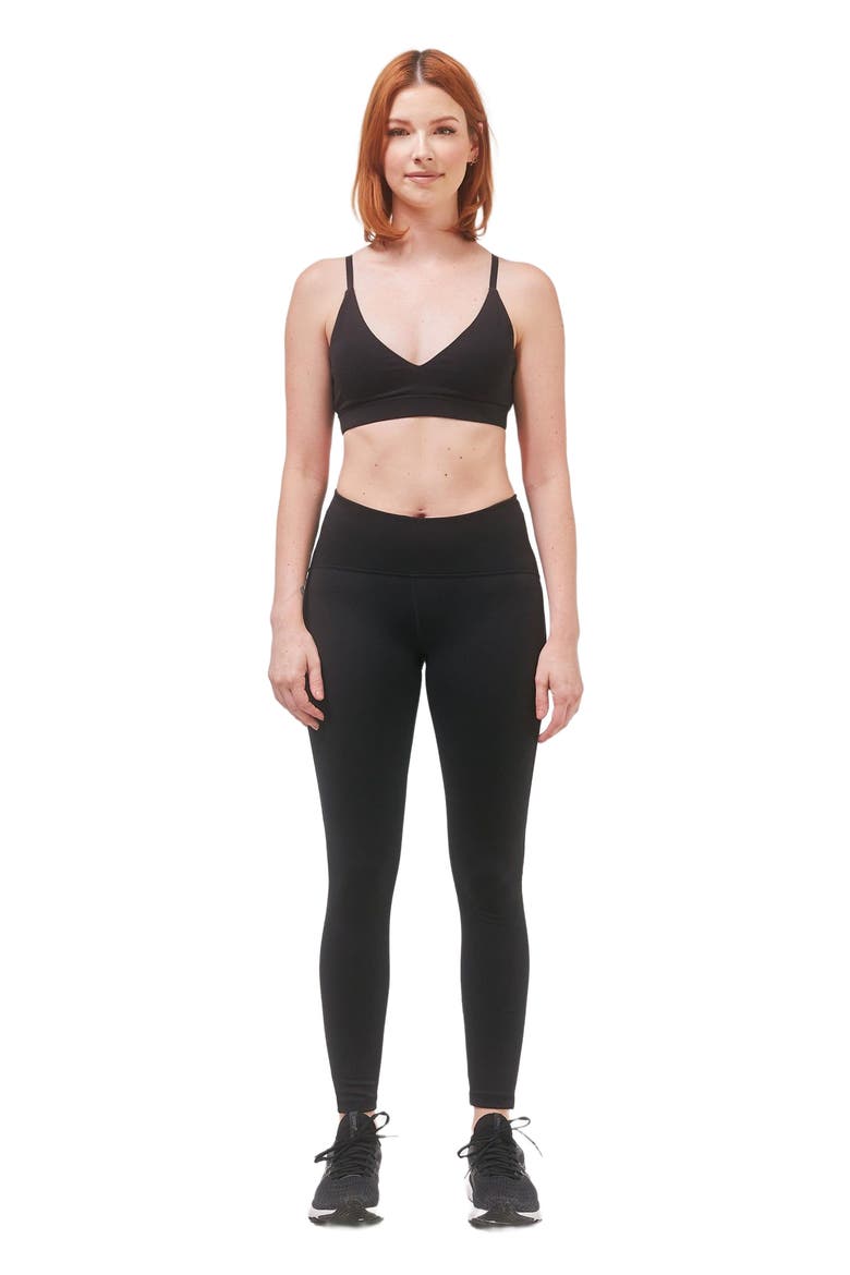 Uplift V Neck Sports Bralette, Alternate, color, Metropolis Black