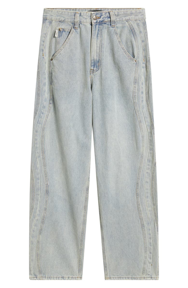 CRIMINAL DAMAGE Wavy Seam Relaxed Jeans, Alternate, color, Washed Blue