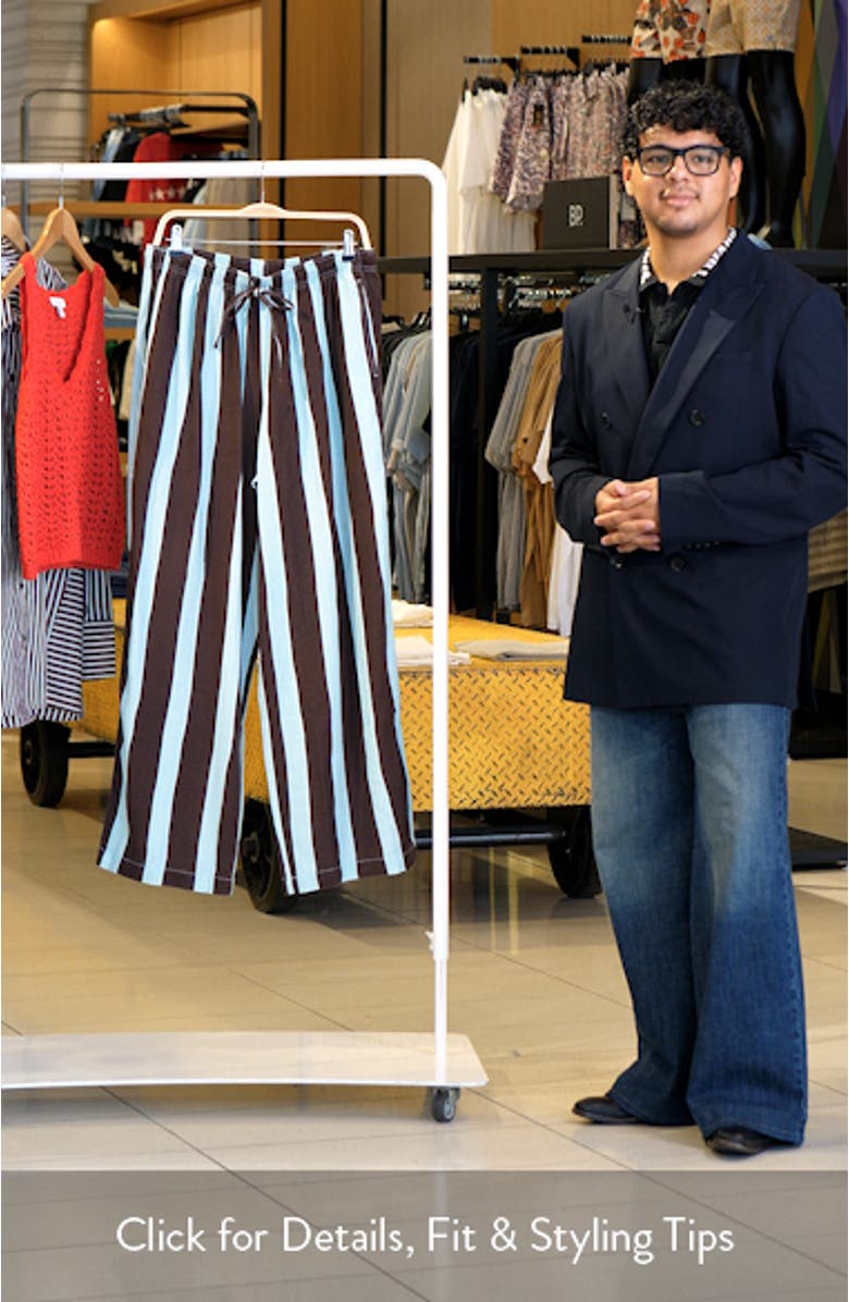 Stripe Linen Blend Drawstring Pants, sales video thumbnail