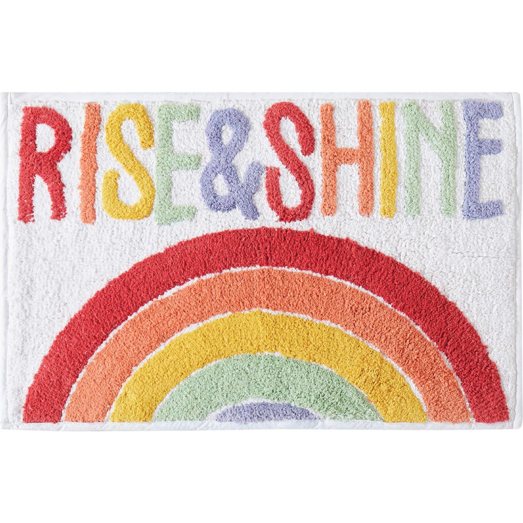 Jessica Simpson Cotton Bath Rug In White Multi