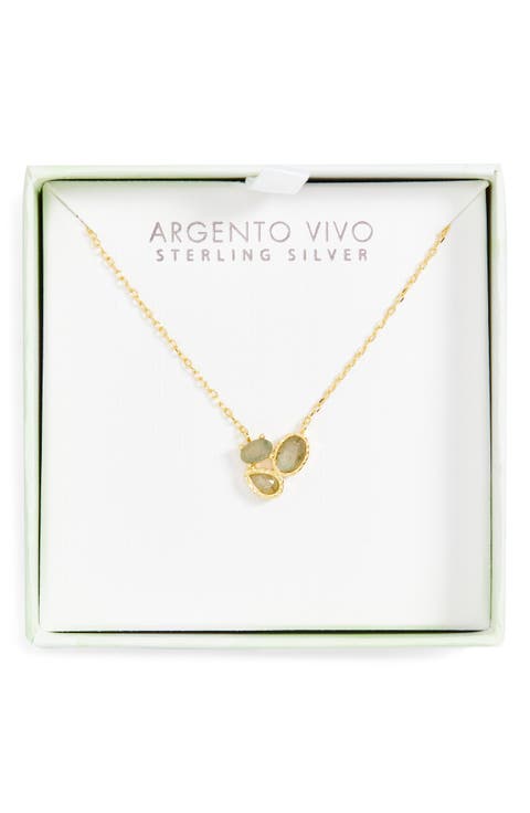 Labradorite Cluster Pendant Necklace