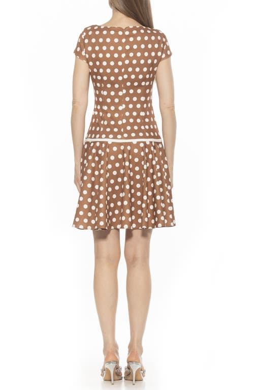 Alexia Admor Drop Waist Dress In Camel Polka