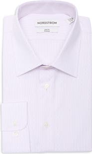 Nordstrom Trim Fit Pinstripe Premium Cotton Dobby Dress Shirt