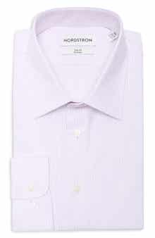 Trim Fit Pinstripe Premium Cotton Dobby Dress Shirt
