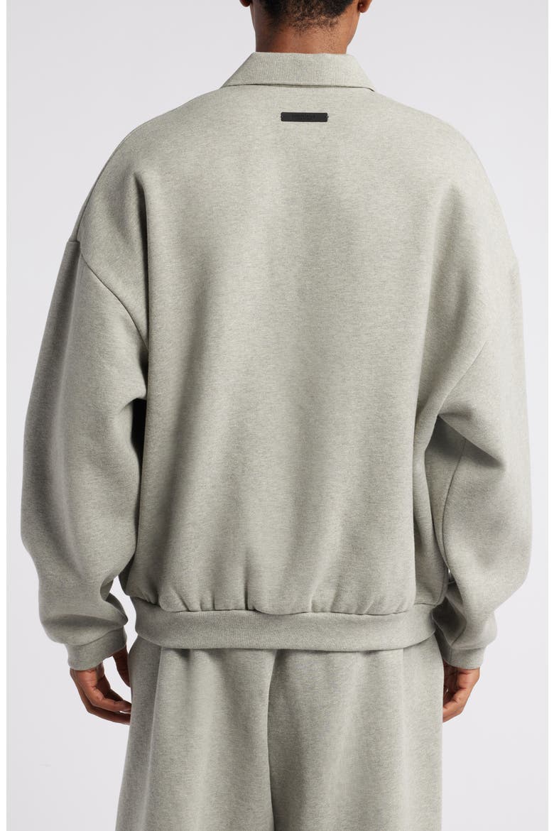 Gender Inclusive Cotton Blend Polo Sweatshirt, Alternate, color, DARK HEATHER