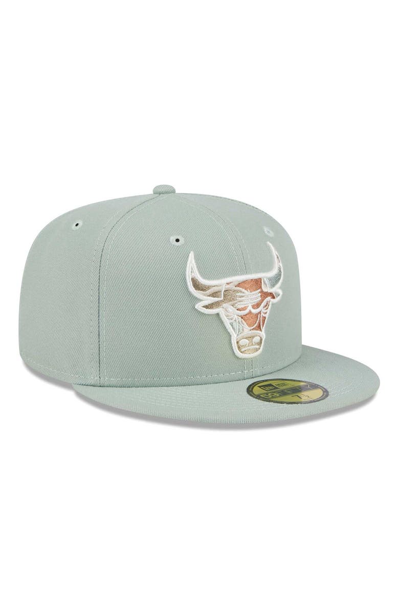 New Era Men's New Era Green Chicago Bulls Springtime Camo 59FIFTY Fitted Hat, Alternate, color,