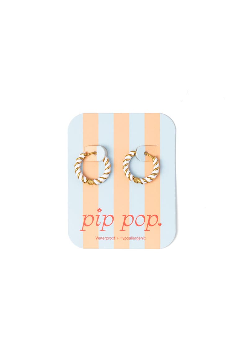 Braided Hoop Earrings, Alternate, color, White