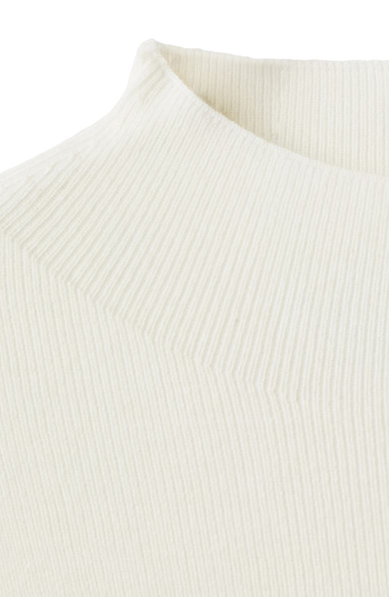 MANGO Fitted Mock Neck Sweater, Alternate, color, Ecru