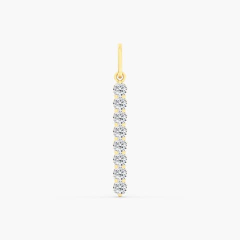 Vertical Bar Lab Diamond Charm in 14K