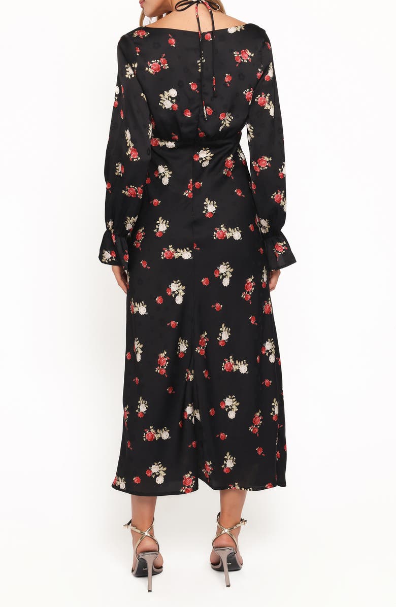 Petal & Pup Pauline Floral Long Sleeve Maxi Dress, Alternate, color, Black Floral