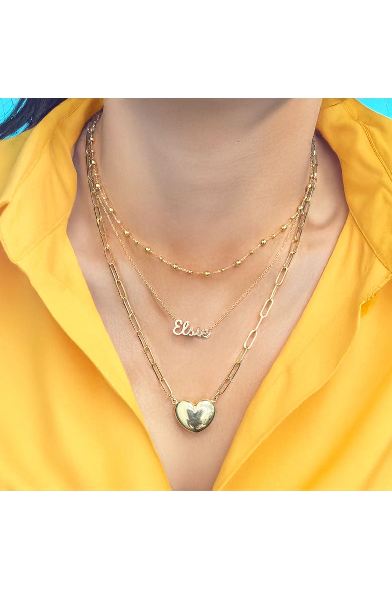 Gold Bead Station Chain Necklace, Alternate, color, Yellow Gold