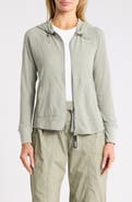 DKNY Slub Waffle Knit Zip Hoodie