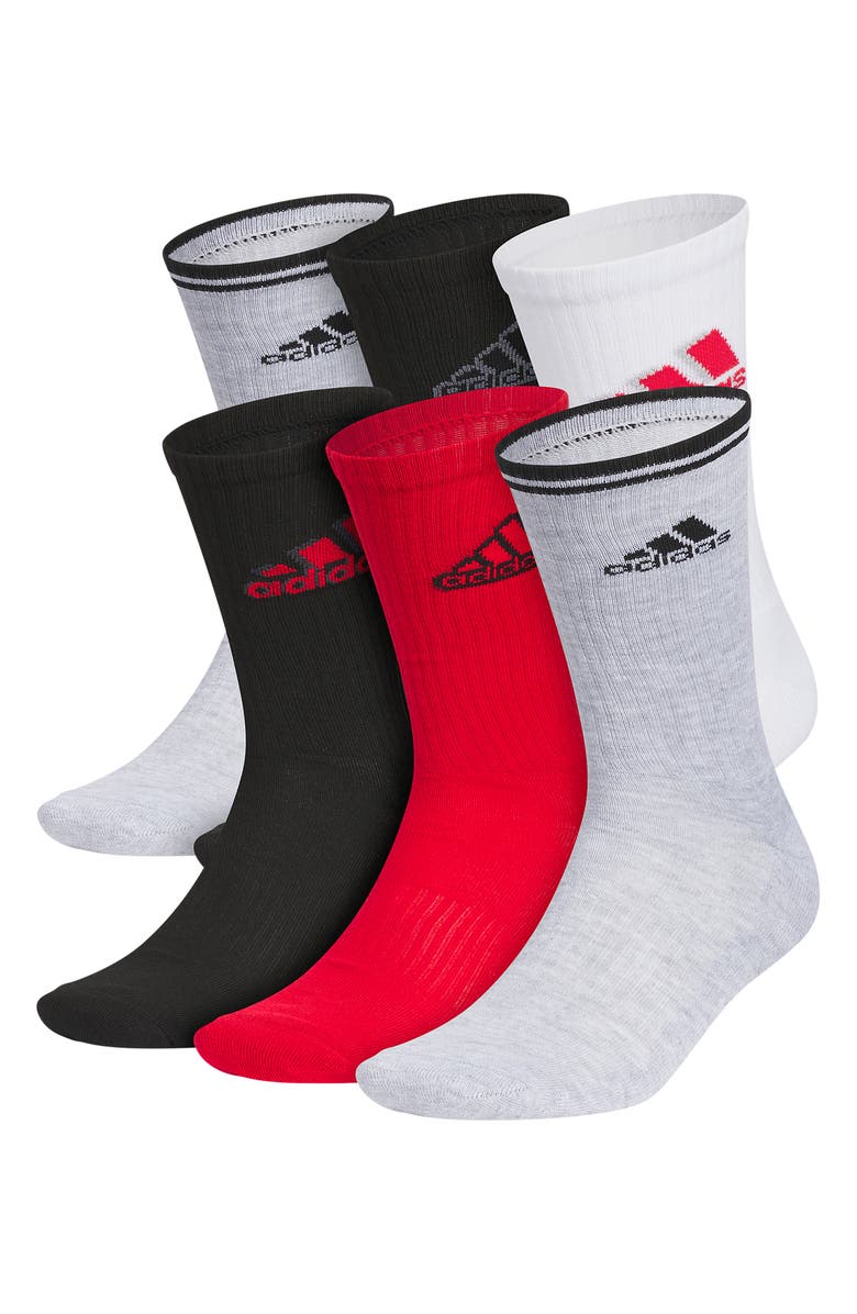adidas 6-Pack Athletic Cushioned Mixed 2.0 Crew Socks, Main, color, 