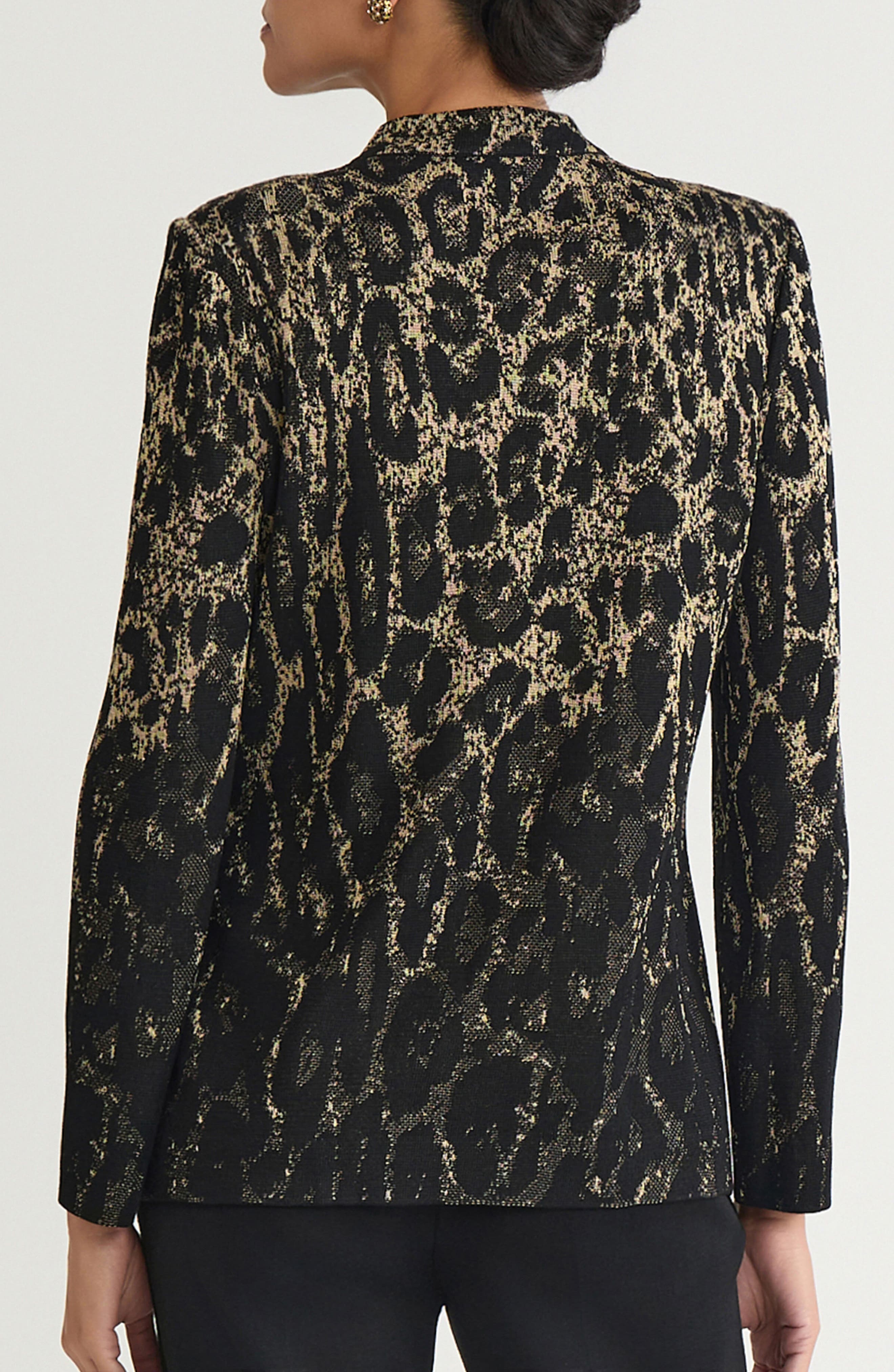 Metallic Leopard Jacquard Jacket - image 2