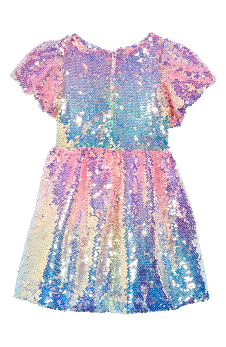 Lola + The Boys Kids' Puff Sleeve Ombré Sequin Dress, Alternate, color, 