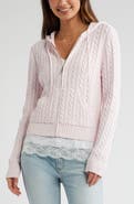 BP. Cable Stitch Hooded Cardigan