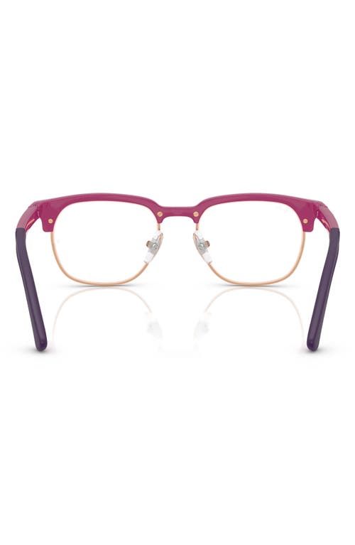 Ray Ban Ray-ban Kids' 48mm Square Optical Glasses In Rose Gold