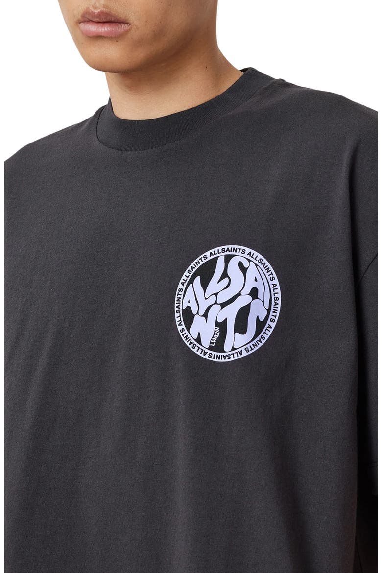 Distortion Graphic T-Shirt, Alternate, color, JET BLACK/ PURPLE