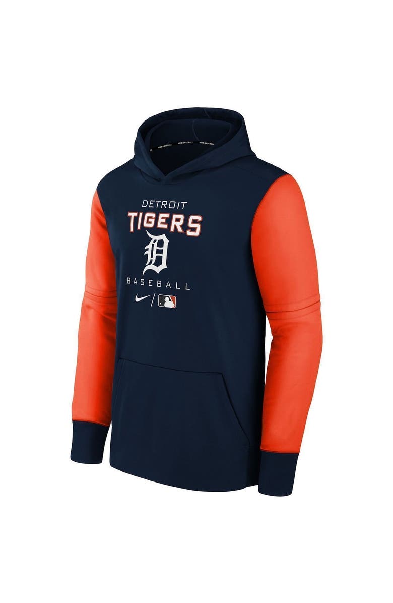 Nike Youth Nike Navy/Orange Detroit Tigers Authentic Collection Performance Pullover Hoodie, Alternate, color,
