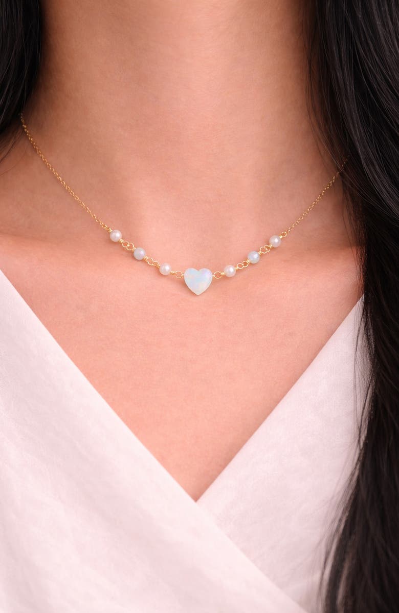 LA MENO Freshwater Pearl
Opal Pendant Necklace, Alternate, color, Gold W/ Translucent