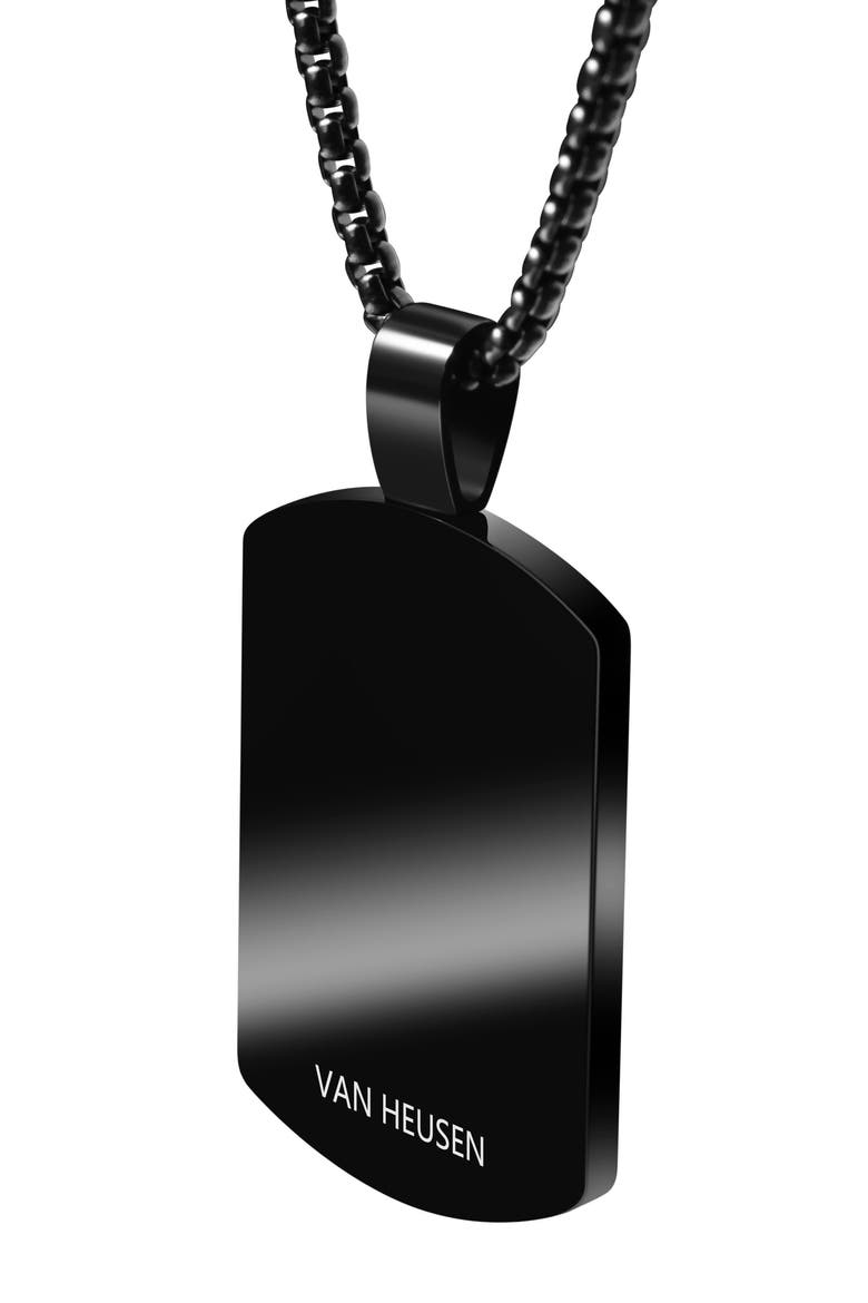 Men's Carbon Fiber Dog Tag Necklace, Alternate, color, BLACK