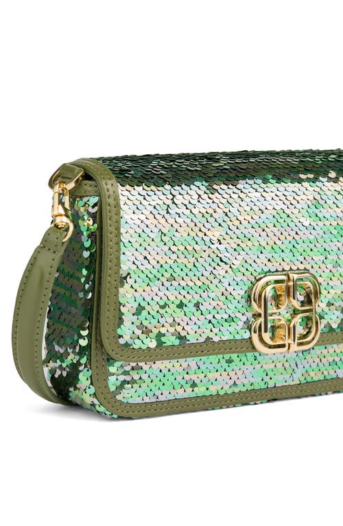 Lk Bennett Zoe Sequin Shoulder Bag In Green