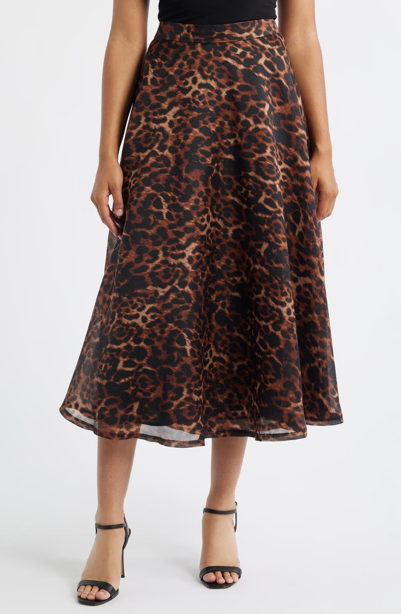 Anne Klein A-Line Midi Dress, Main, color, Anne Black Multi