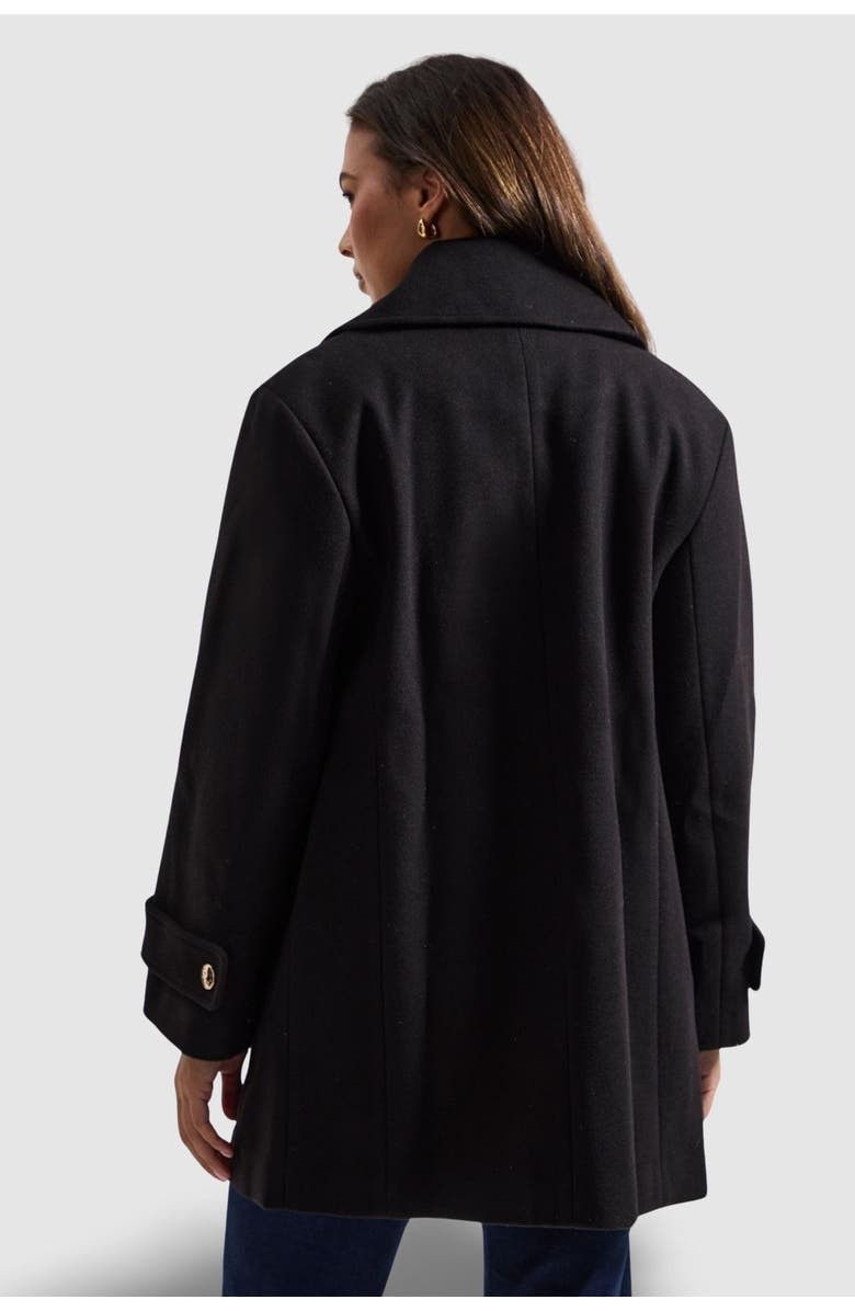 Wallis Mid Length Double Breasted Coat, Alternate, color, Black