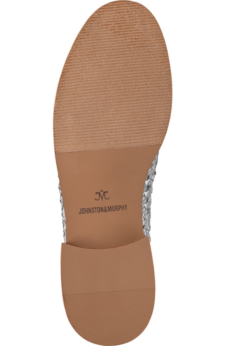 Johnston & Murphy Gillian Woven Penny Loafer, Alternate, color, Silver Metallic Faux Leather