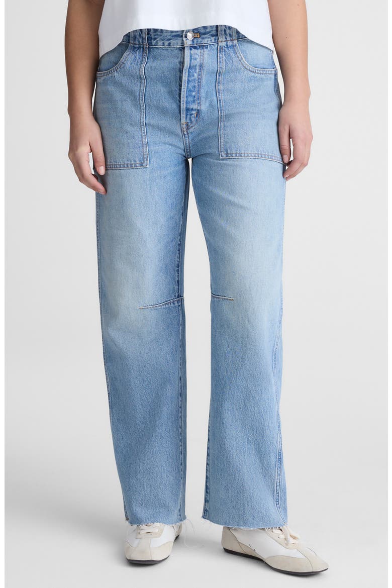 Darted Utility Barrel Leg Jeans, Alternate, color, FADED HORIZON WASH