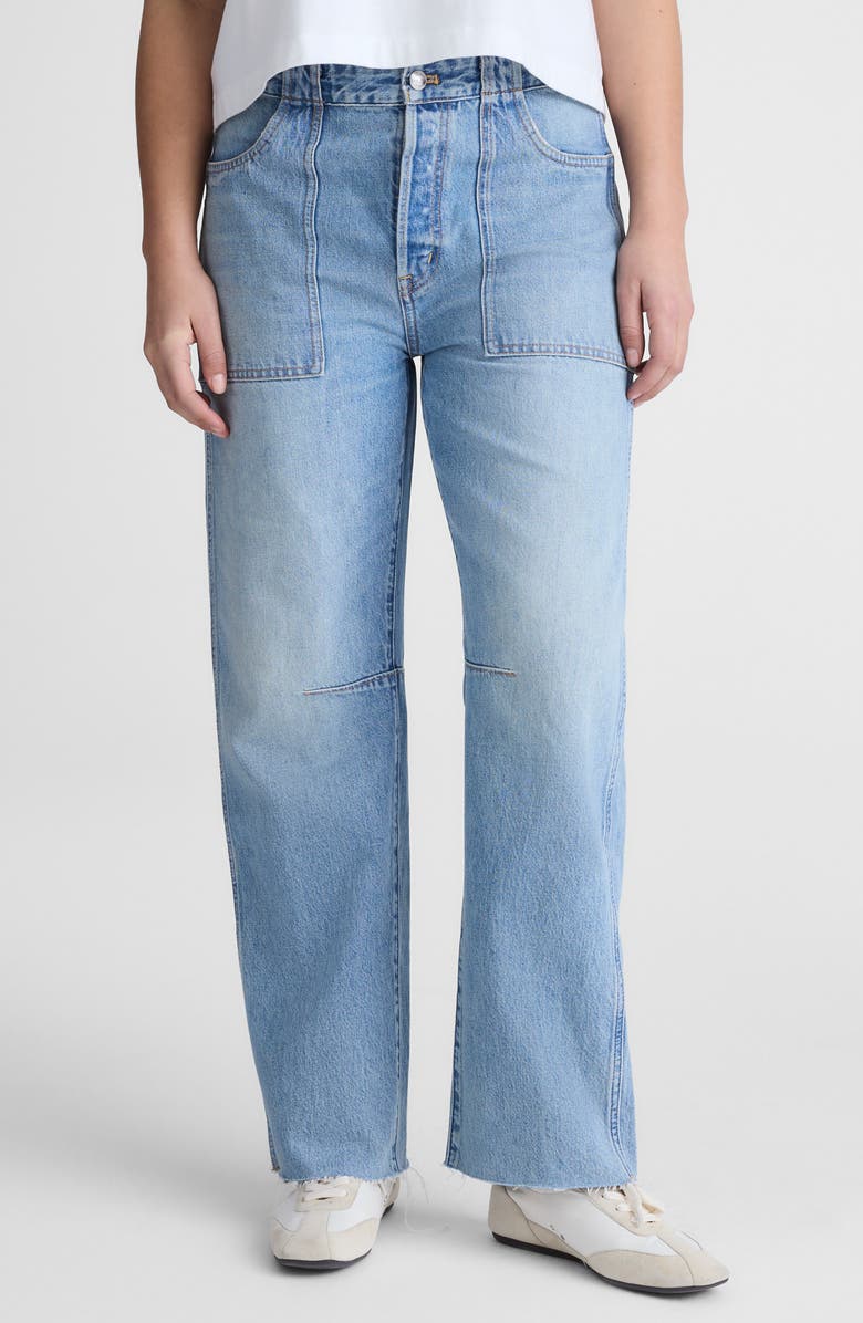 Madewell Darted Utility Barrel Leg Jeans, Alternate, color, Faded Horizon Wash