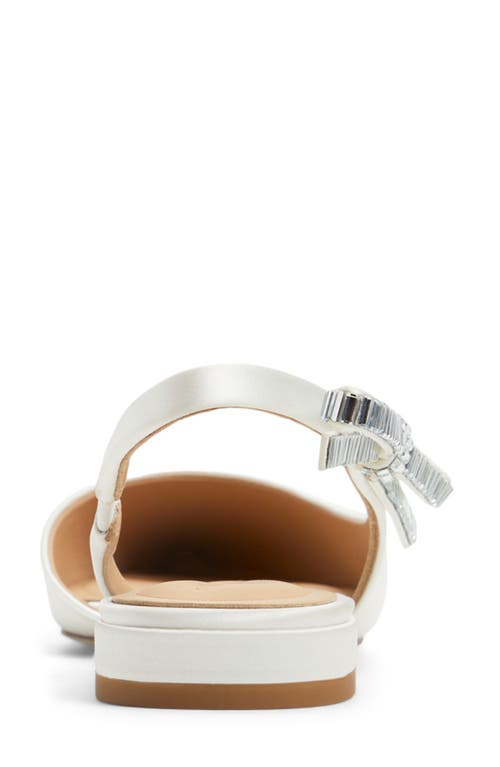 Ted Baker London Jane Bow Slingback Half D'orsay Pointed Toe Flat In White