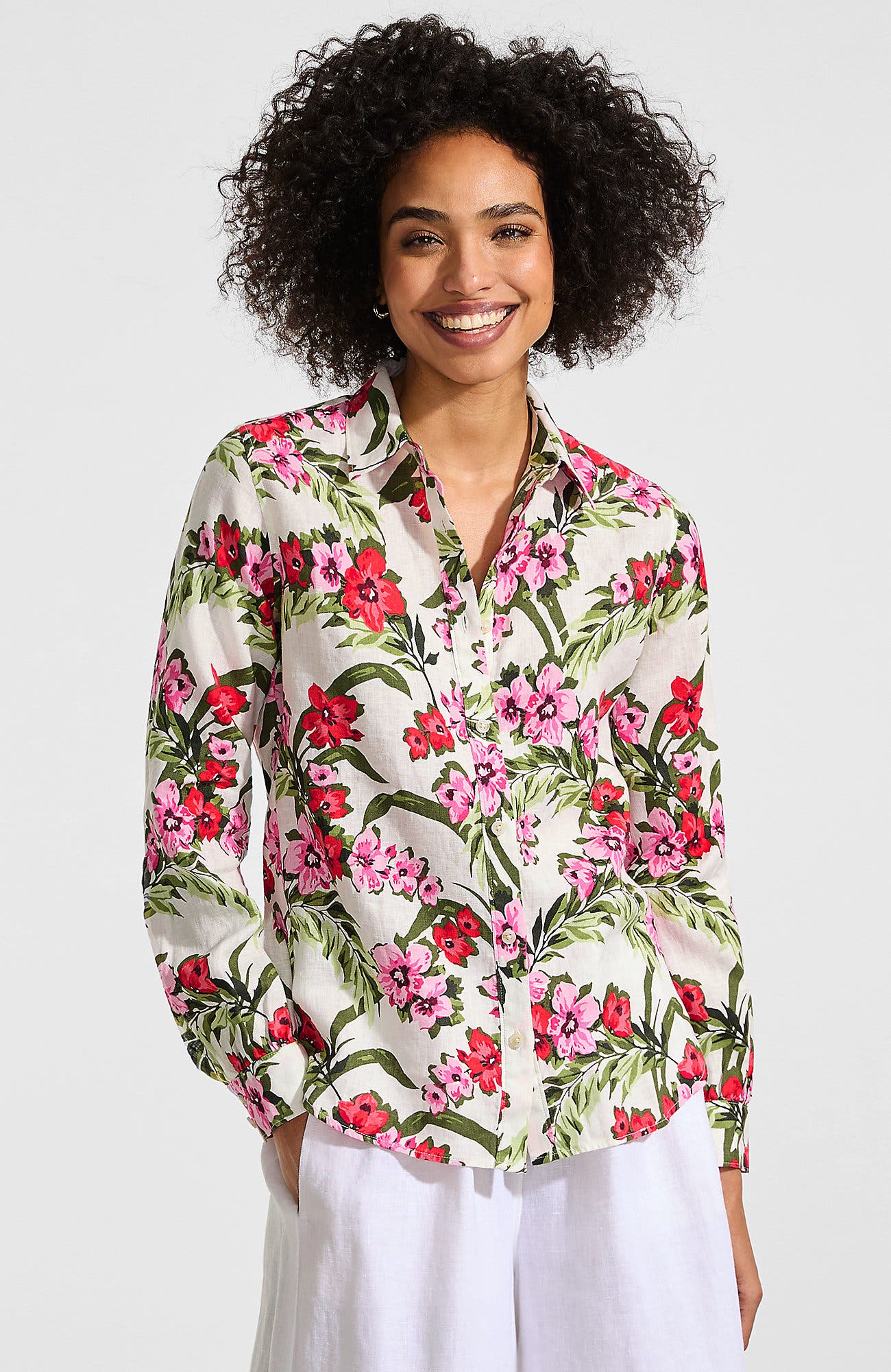 Ivory/Pink Multi Floral Tropic