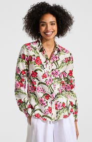 Lands' End Linen Long Sleeve Feminine Shirt